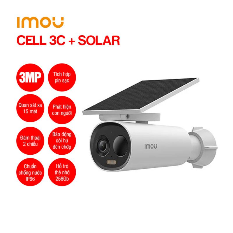 Camera Wifi dùng pin IMOU CELL 3C 3MP kèm tấm Solar  (IPC-K9DCP-3T0WE-V2)