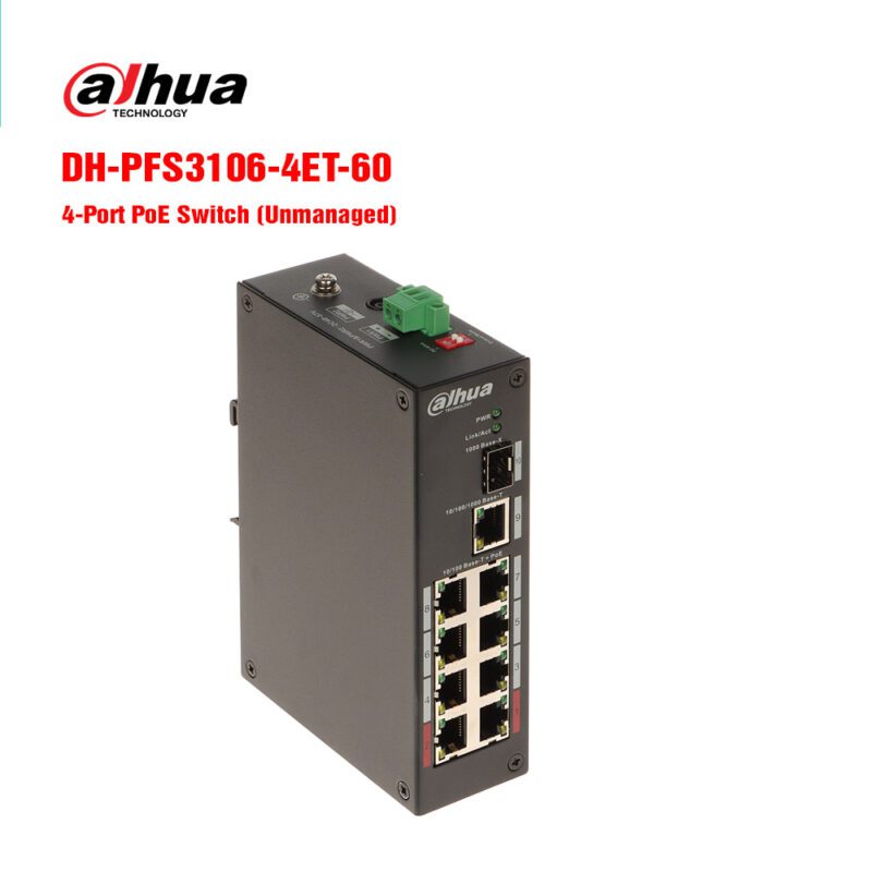 Switch PoE 4 port Dahua DH-PFS3106-4ET-60