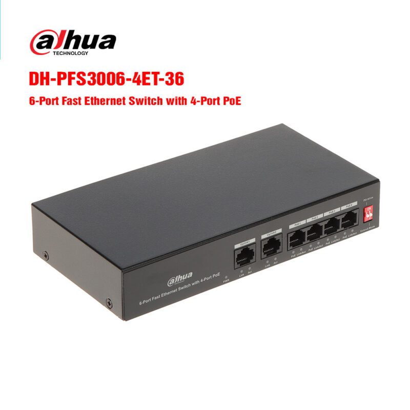 Switch POE 6 cổng tốc độ cao DAHUA DH-PFS3006-4ET-36